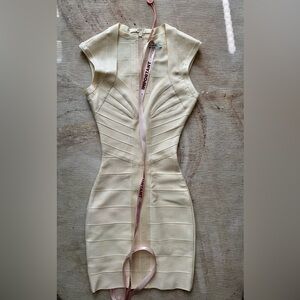 House of CB Ivory Sculpted Bandage Dress (W/Tags)